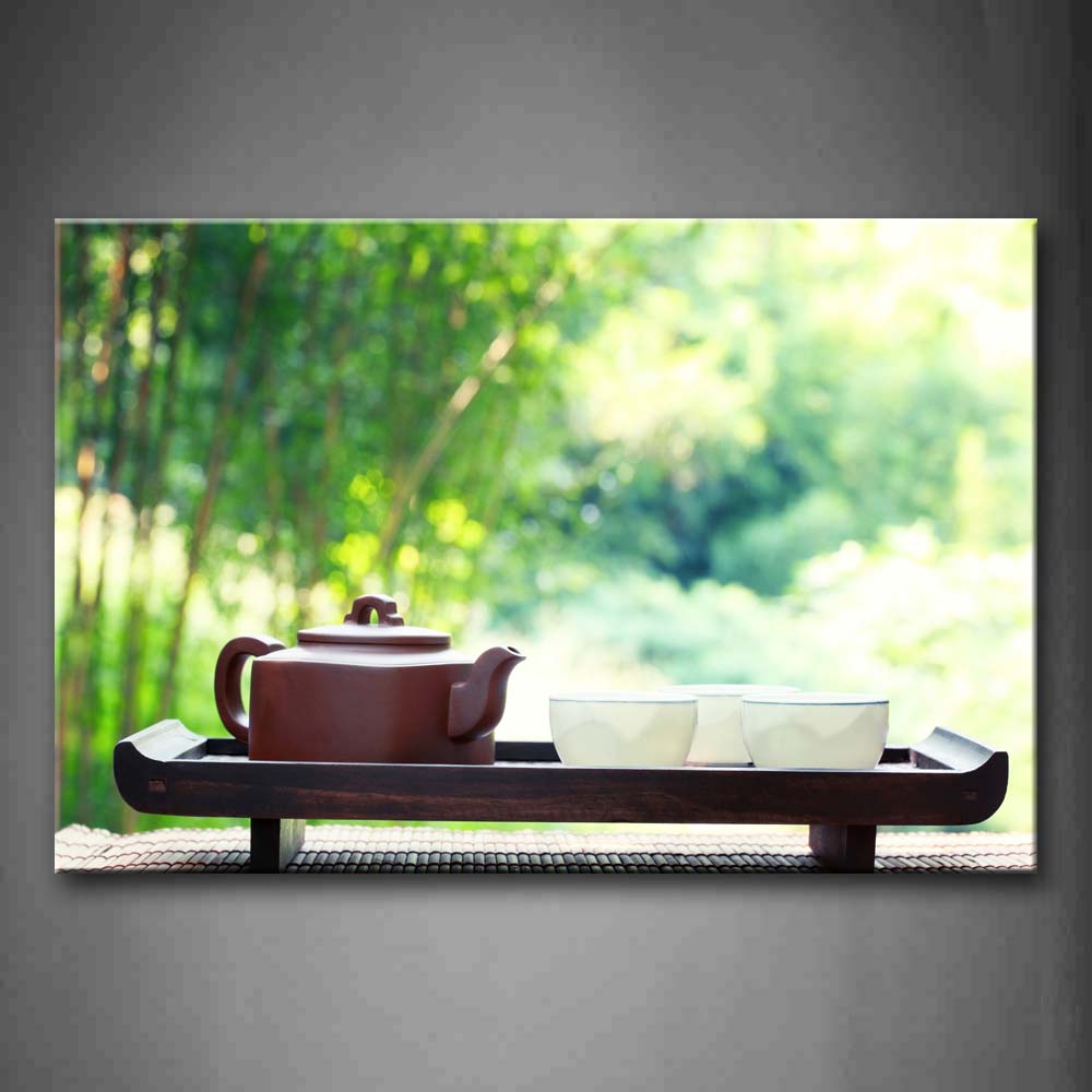 Tea With Teapot And Cups Teatable Wall Art Painting The Picture Print On Canvas Food Pictures For Home Decor Decoration Gift 