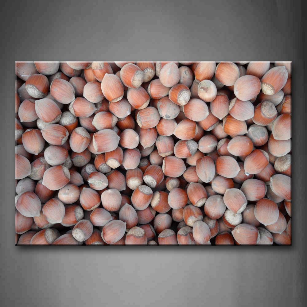 So Many Hazelnuts In Brown And White Wall Art Painting Pictures Print On Canvas Food The Picture For Home Modern Decoration 