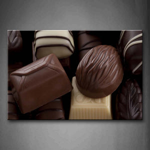 Various Chocolate In Brown And White Wall Art Painting The Picture Print On Canvas Food Pictures For Home Decor Decoration Gift 