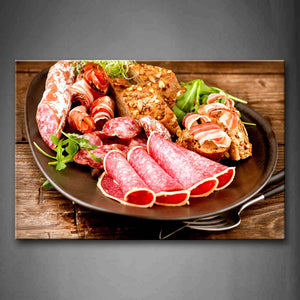 Red Meat With Green Vegetables Wall Art Painting Pictures Print On Canvas Food The Picture For Home Modern Decoration 