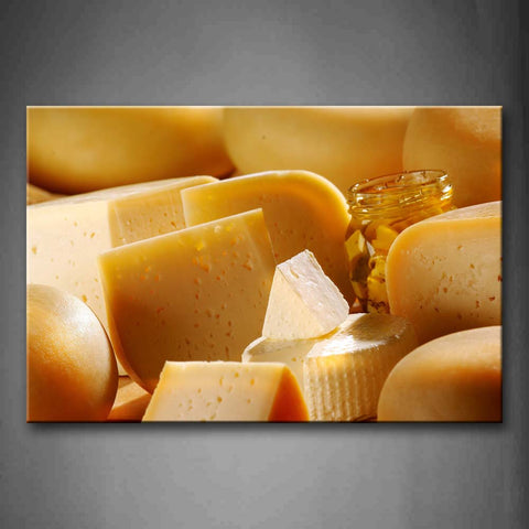 Various Cheese With Bottle Wall Art Painting Pictures Print On Canvas Food The Picture For Home Modern Decoration 