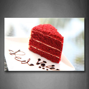 Red Cake With Jam On The Disk Wall Art Painting The Picture Print On Canvas Food Pictures For Home Decor Decoration Gift 