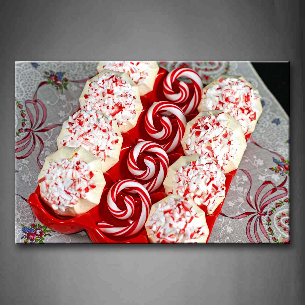 Chocolate Chip In Red And White On Cookies Wall Art Painting The Picture Print On Canvas Food Pictures For Home Decor Decoration Gift 