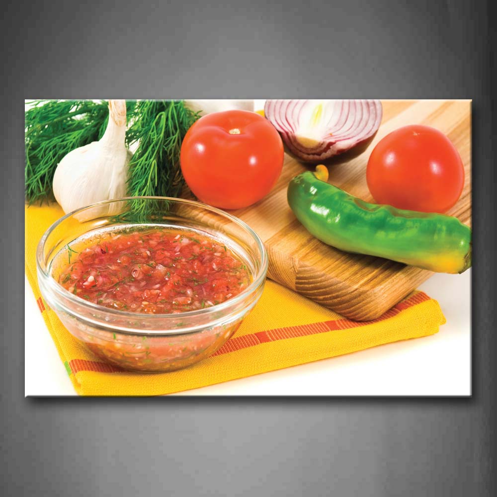 Soup With Tomatoes And Onion Wall Art Painting Pictures Print On Canvas Food The Picture For Home Modern Decoration 