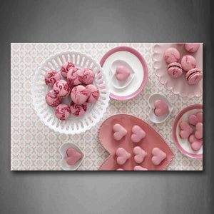 Various Pink Cookies On The Disk Wall Art Painting The Picture Print On Canvas Food Pictures For Home Decor Decoration Gift 