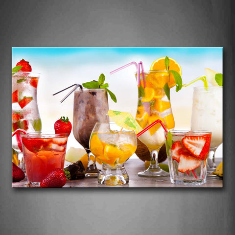 Cocktail With Colourful And Various Fruit Wall Art Painting The Picture Print On Canvas Food Pictures For Home Decor Decoration Gift 