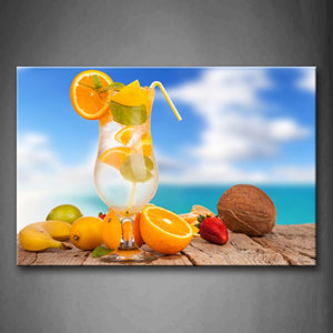 Cocktail With Orange And Ice Lemon Wall Art Painting The Picture Print On Canvas Food Pictures For Home Decor Decoration Gift 