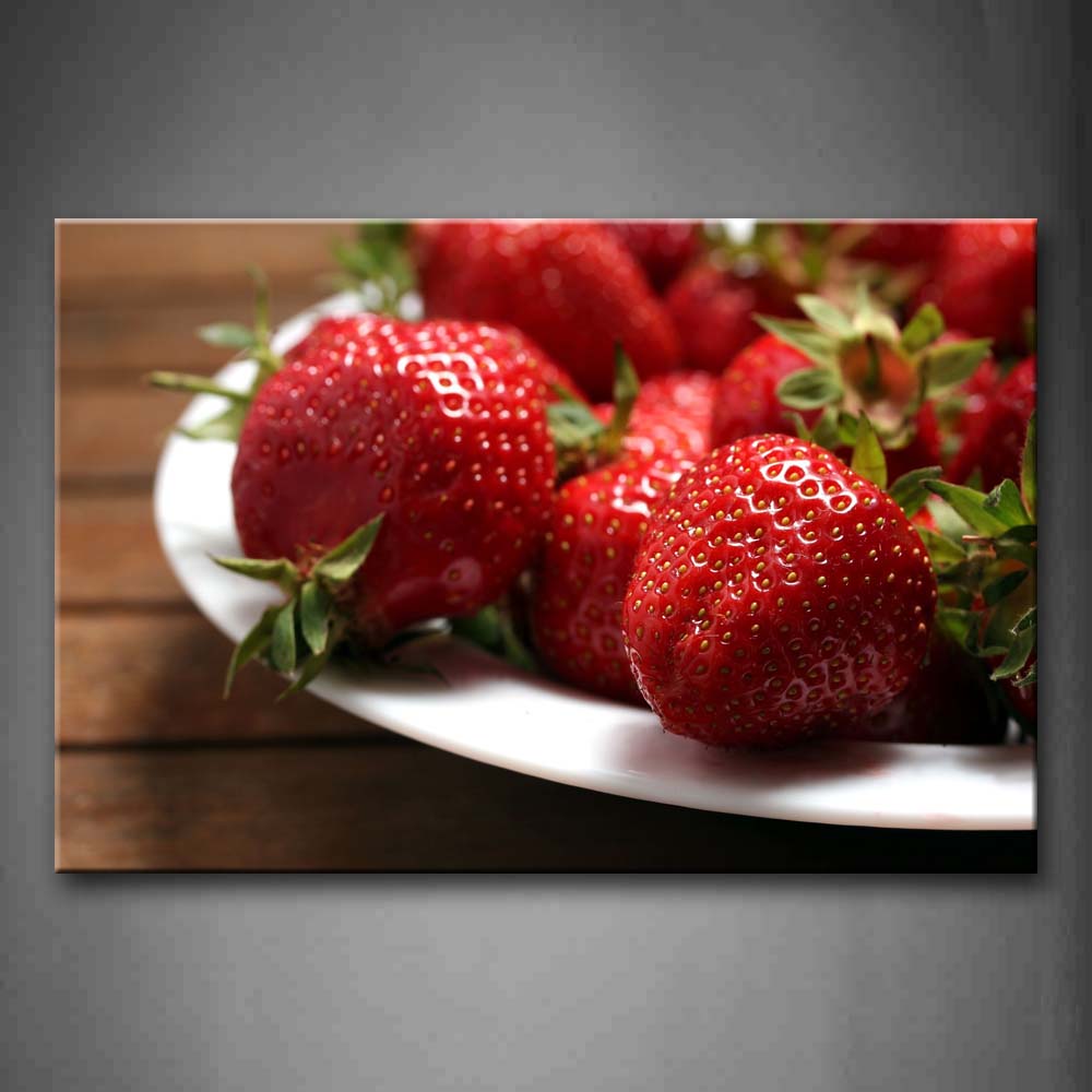 Red Delicious Strawberries On The Disk Wall Art Painting The Picture Print On Canvas Food Pictures For Home Decor Decoration Gift 