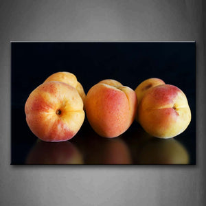 Brown Many Red And Yellow Peaches Wall Art Painting Pictures Print On Canvas Food The Picture For Home Modern Decoration 