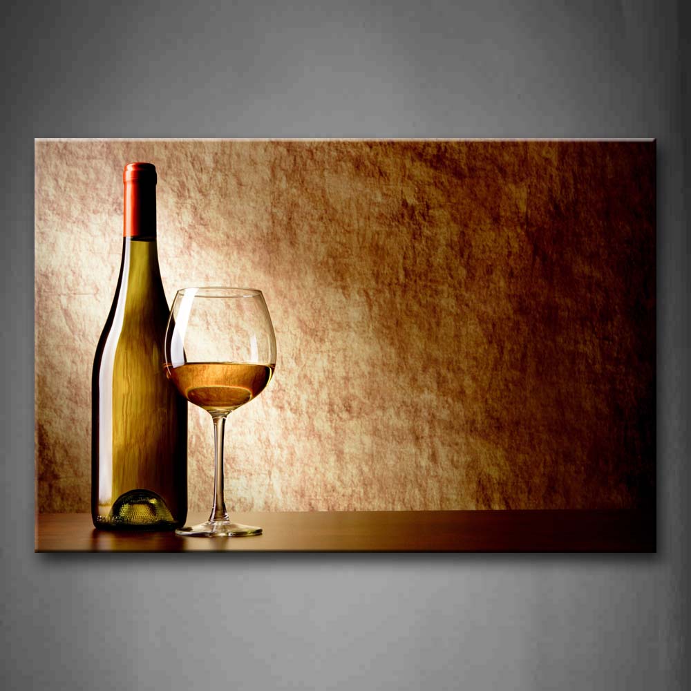 Brown Wine With Glass And Bottle Wall Art Painting The Picture Print On Canvas Food Pictures For Home Decor Decoration Gift 