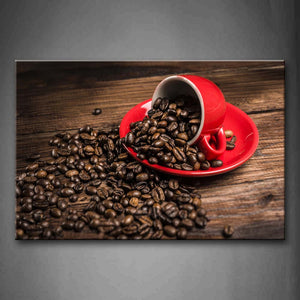 Many Coffee Bean With Cup And Disk Wall Art Painting Pictures Print On Canvas Food The Picture For Home Modern Decoration 