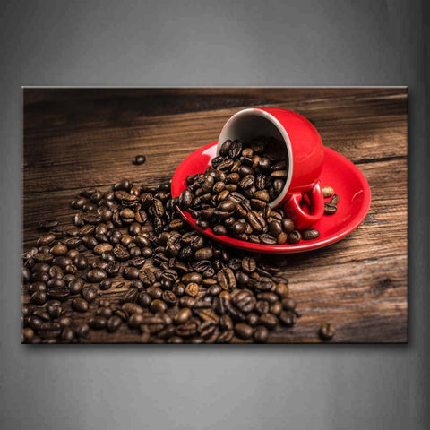 Many Coffee Bean With Cup And Disk Wall Art Painting Pictures Print On Canvas Food The Picture For Home Modern Decoration 