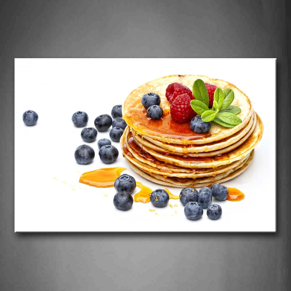 Pancake With Butter And Blueberries Wall Art Painting The Picture Print On Canvas Food Pictures For Home Decor Decoration Gift 