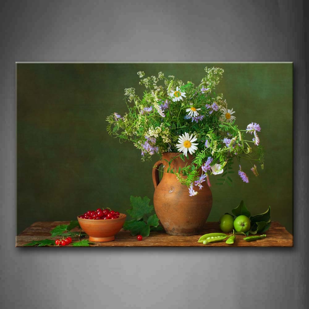 Flowers And Glasses Fruit Wall Art Painting Pictures Print On Canvas Food The Picture For Home Modern Decoration 