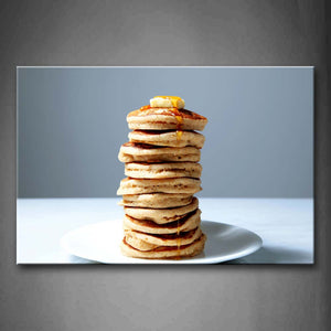 Pancake With Butter On The Disk Wall Art Painting The Picture Print On Canvas Food Pictures For Home Decor Decoration Gift 