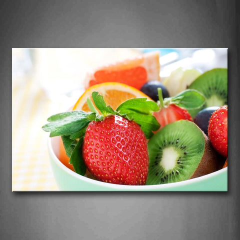 Strawberries And Kiwifruit And Oranges Wall Art Painting The Picture Print On Canvas Food Pictures For Home Decor Decoration Gift 