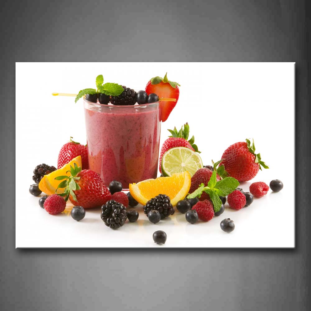 Drink With Various Fruit Wall Art Painting Pictures Print On Canvas Food The Picture For Home Modern Decoration 