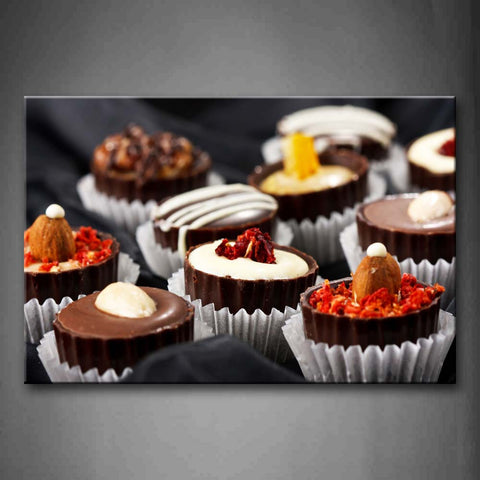 Various Chocolate With Nut Fruit Wall Art Painting Pictures Print On Canvas Food The Picture For Home Modern Decoration 