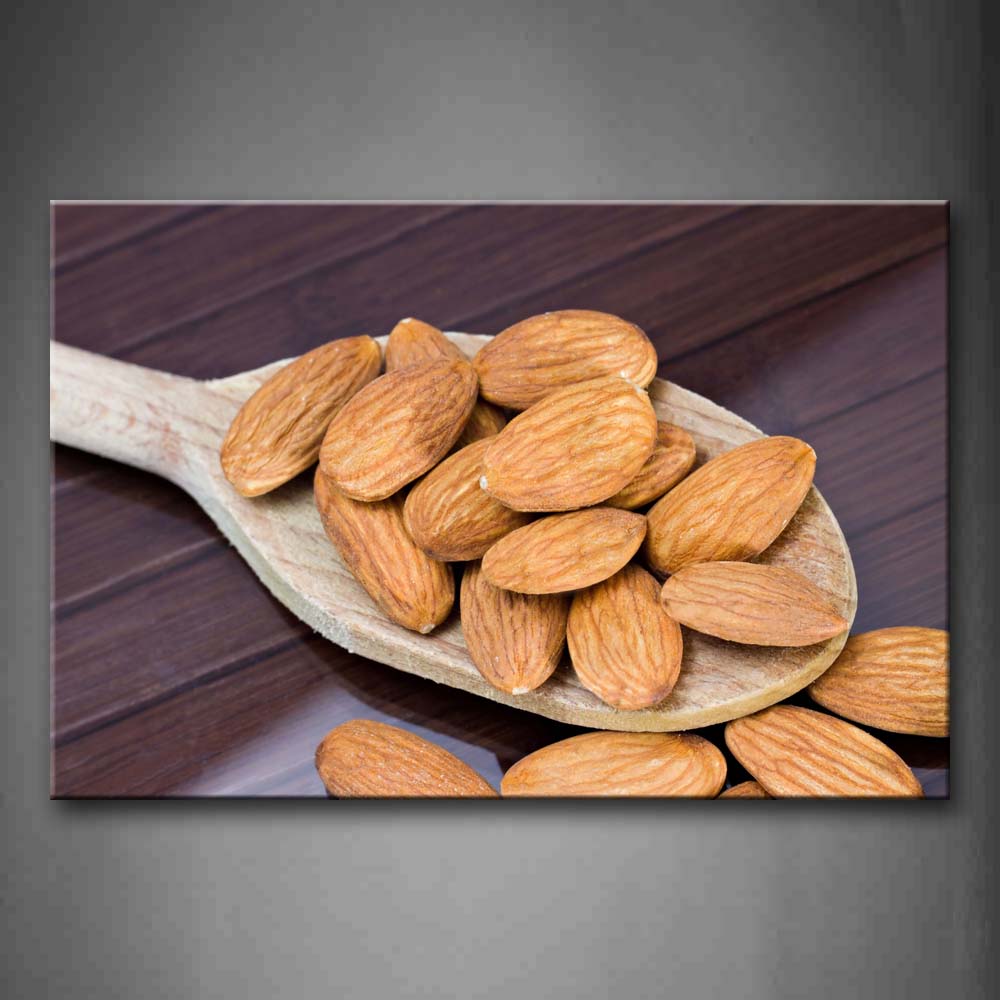Many Almond With Wooden Spoon Wall Art Painting The Picture Print On Canvas Food Pictures For Home Decor Decoration Gift 