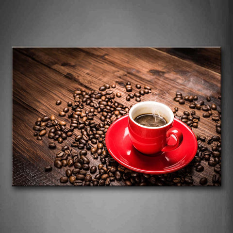 Brown Coffee In The Red Cup Wall Art Painting The Picture Print On Canvas Food Pictures For Home Decor Decoration Gift 