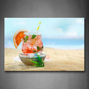 Cocktail With Orange And Ice Wall Art Painting Pictures Print On Canvas Food The Picture For Home Modern Decoration 