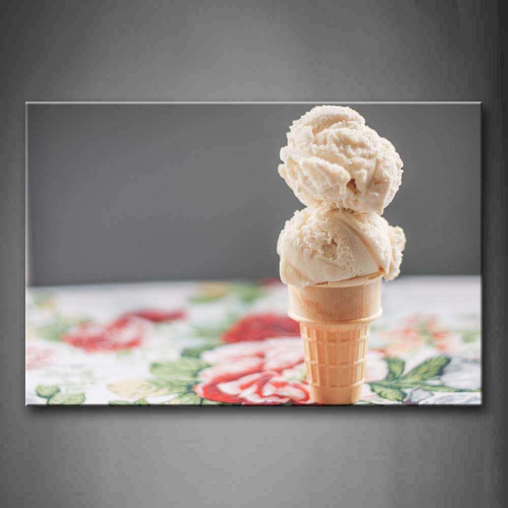 Ice Cream With Double Cream Balls Wall Art Painting The Picture Print On Canvas Food Pictures For Home Decor Decoration Gift 