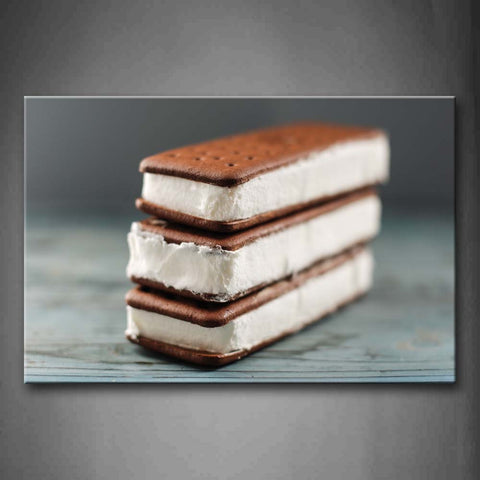 Ice Cream With Chocolate Cookies Wall Art Painting Pictures Print On Canvas Food The Picture For Home Modern Decoration 