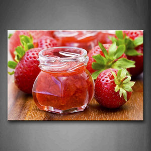 Jam With Some Strawberries Wall Art Painting Pictures Print On Canvas Food The Picture For Home Modern Decoration 