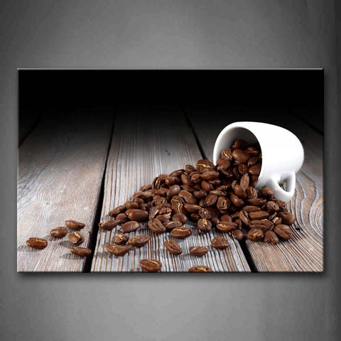 Brown Coffee Beans With A Cup Wall Art Painting Pictures Print On Canvas Food The Picture For Home Modern Decoration 