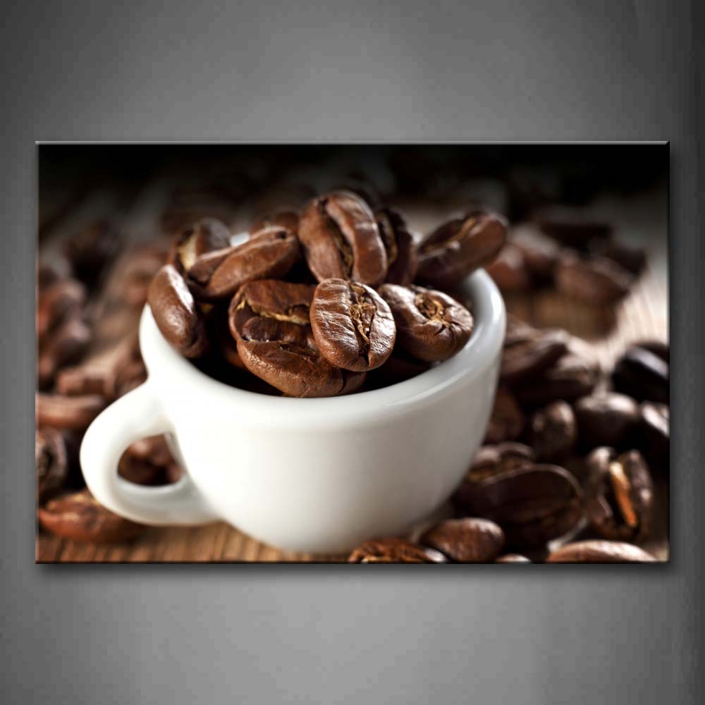 Brown The Coffee Bean In The Cup Wall Art Painting The Picture Print On Canvas Food Pictures For Home Decor Decoration Gift 