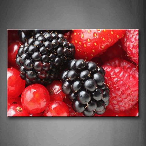 Red Berries And Blackberries With Strawberries Wall Art Painting The Picture Print On Canvas Food Pictures For Home Decor Decoration Gift 