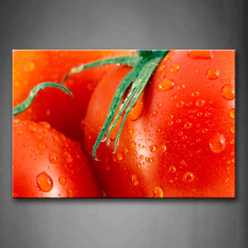 Red The Water Drop On The Tomatoes Wall Art Painting Pictures Print On Canvas Food The Picture For Home Modern Decoration 