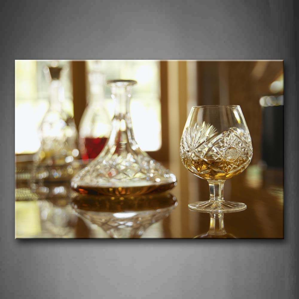 Whisky With Fantasy Bottle And Cup Wall Art Painting Pictures Print On Canvas Food The Picture For Home Modern Decoration 