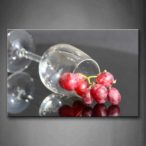 Grapes With Glass Wall Art Painting Pictures Print On Canvas Food The Picture For Home Modern Decoration 