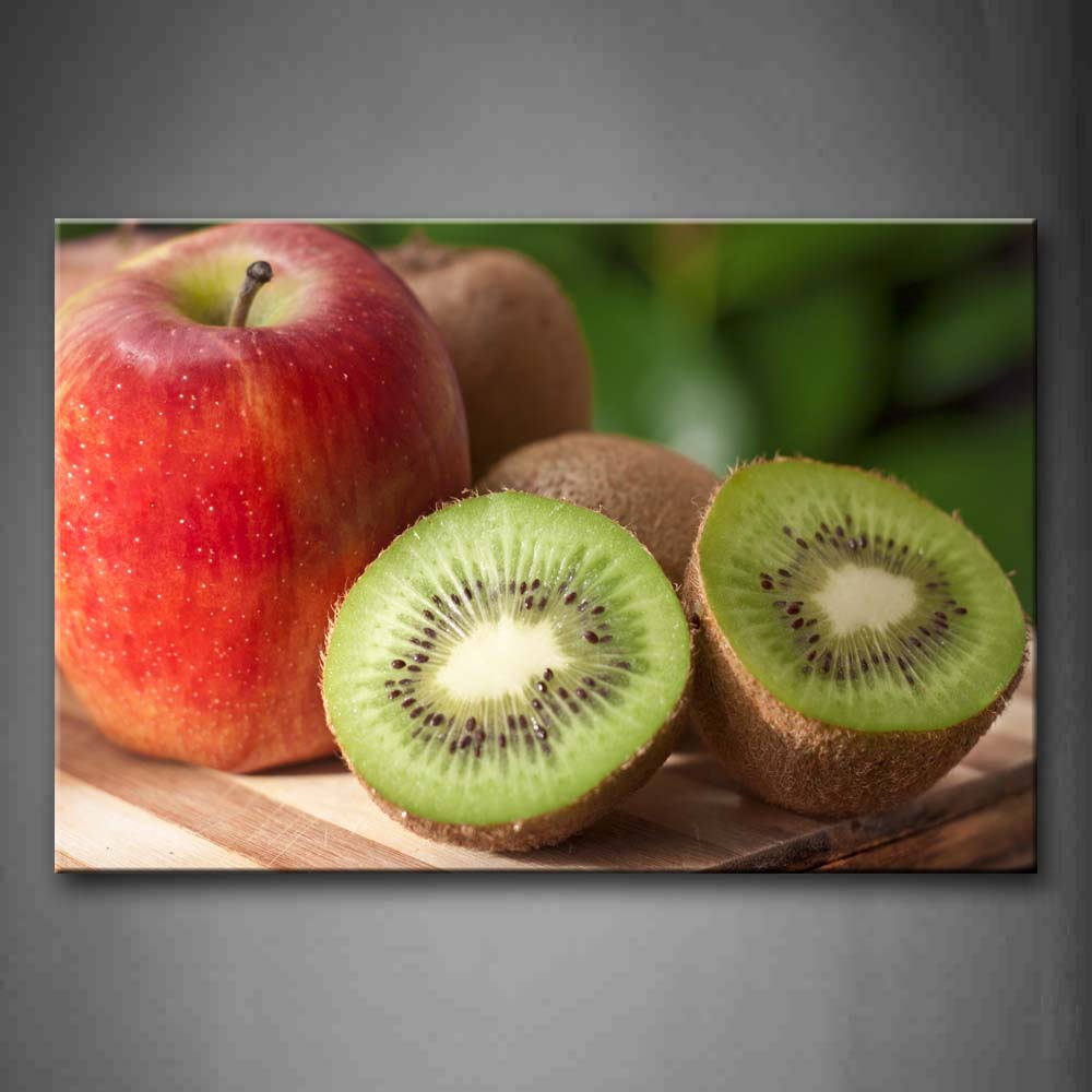 Kiwifruit And Red Apple Wall Art Painting Pictures Print On Canvas Food The Picture For Home Modern Decoration 