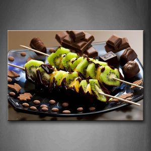 Various Chocolate And Kiwifruit Wall Art Painting Pictures Print On Canvas Food The Picture For Home Modern Decoration 