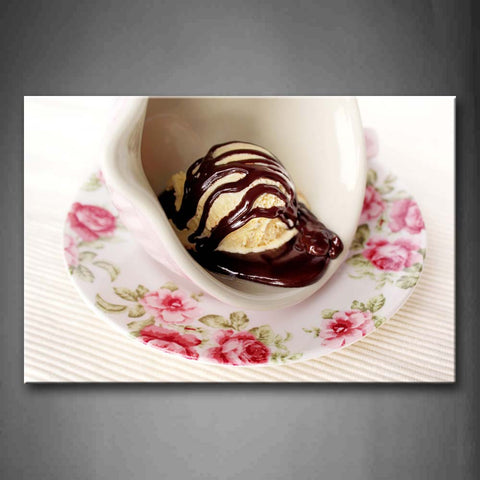 Ice Cream With Chocolate Sauce Wall Art Painting Pictures Print On Canvas Food The Picture For Home Modern Decoration 