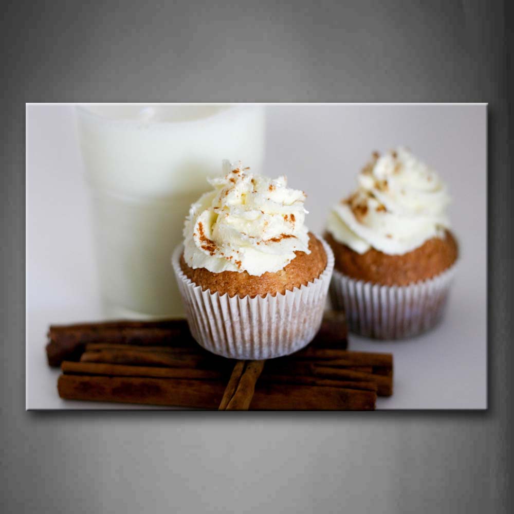 Cupcake With Cream And Chocolate Chip Wall Art Painting Pictures Print On Canvas Food The Picture For Home Modern Decoration 