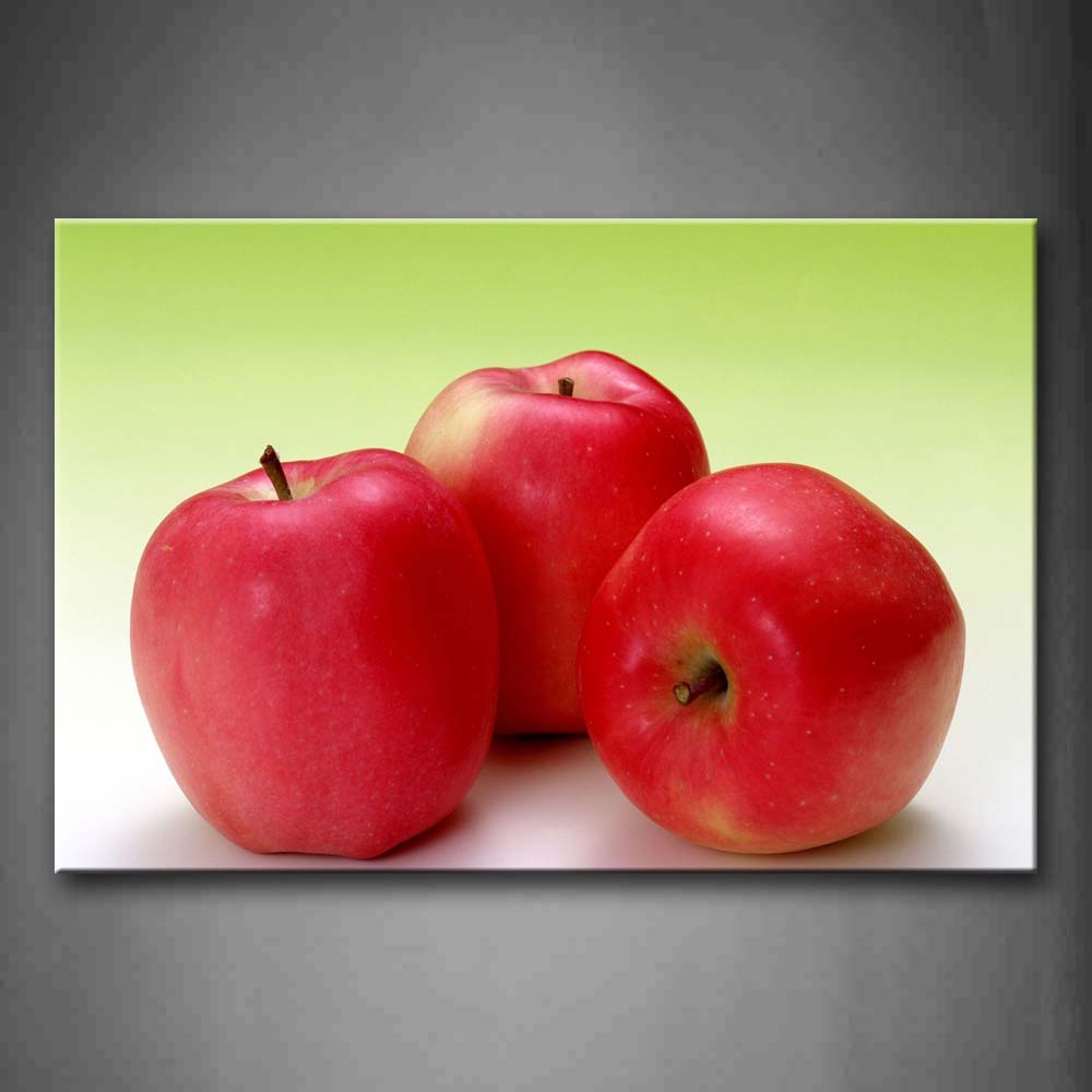 Three Big And Red Apples Wall Art Painting Pictures Print On Canvas Food The Picture For Home Modern Decoration 