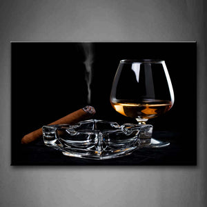 A Little Whisky And A Smoke Wall Art Painting Pictures Print On Canvas Food The Picture For Home Modern Decoration 