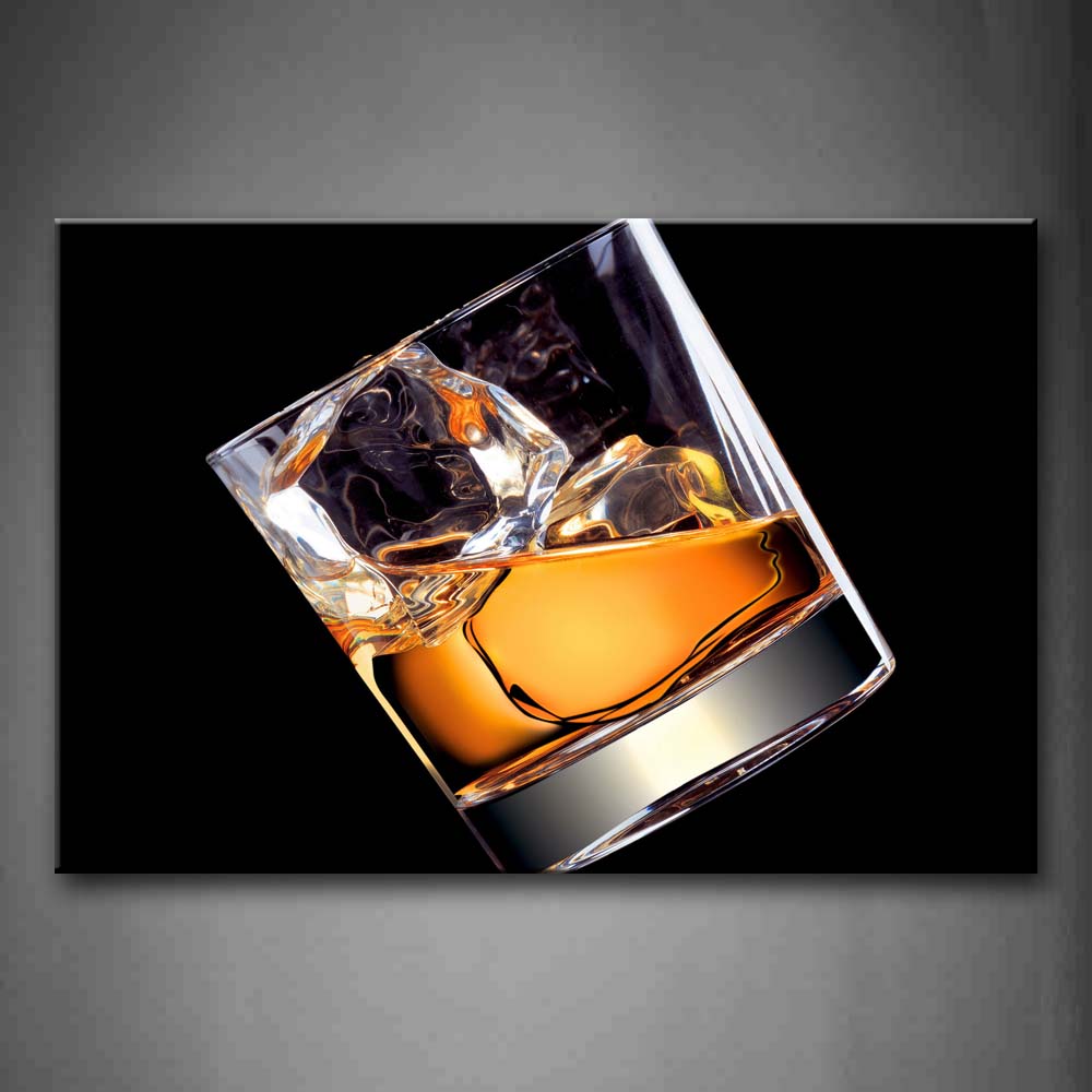 Whisky In The Cup With Ice Wall Art Painting The Picture Print On Canvas Food Pictures For Home Decor Decoration Gift 