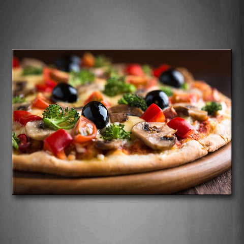 Pizza With Mushroom And Vegetables Wall Art Painting The Picture Print On Canvas Food Pictures For Home Decor Decoration Gift 