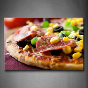 Pizza With Corn And Meat Wall Art Painting Pictures Print On Canvas Food The Picture For Home Modern Decoration 