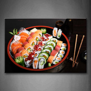 Various Sushi With Chopsticks Wall Art Painting Pictures Print On Canvas Food The Picture For Home Modern Decoration 