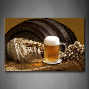A Cup Of Beer With Wheat Wall Art Painting The Picture Print On Canvas Food Pictures For Home Decor Decoration Gift 