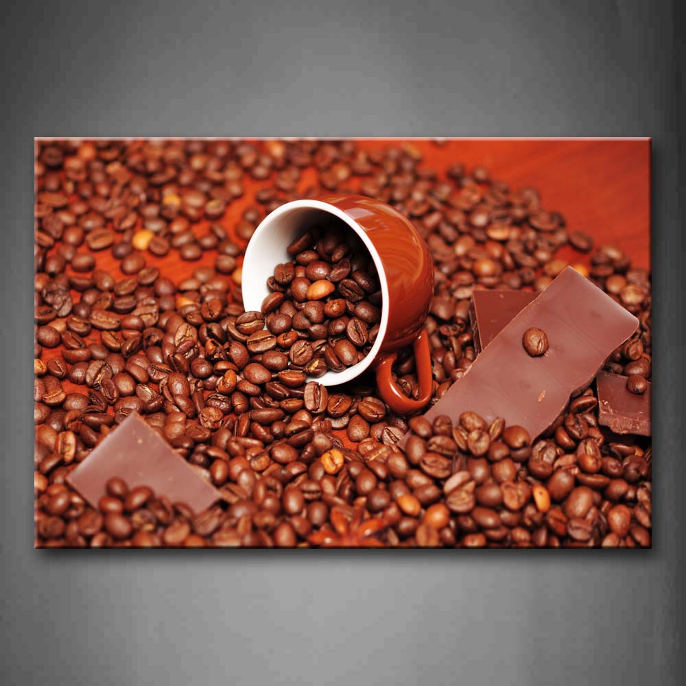 Many Coffee Beans On The Table Wall Art Painting Pictures Print On Canvas Food The Picture For Home Modern Decoration 