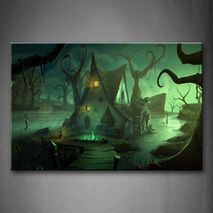 Dark House In The Woods Wall Art Painting The Picture Print On Canvas Art Pictures For Home Decor Decoration Gift 