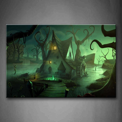 Dark House In The Woods Wall Art Painting The Picture Print On Canvas Art Pictures For Home Decor Decoration Gift 