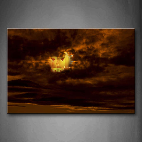 Brown Halloween Lantern Appeared In The Clouds Wall Art Painting Pictures Print On Canvas Art The Picture For Home Modern Decoration 