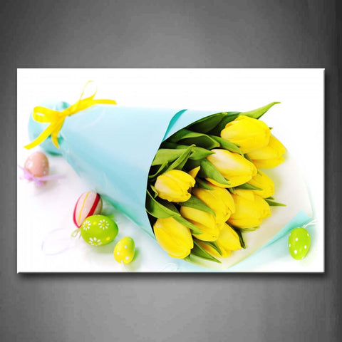 A Bouquet Of Yellow Flowers In Early Puberty Wall Art Painting The Picture Print On Canvas Flower Pictures For Home Decor Decoration Gift 